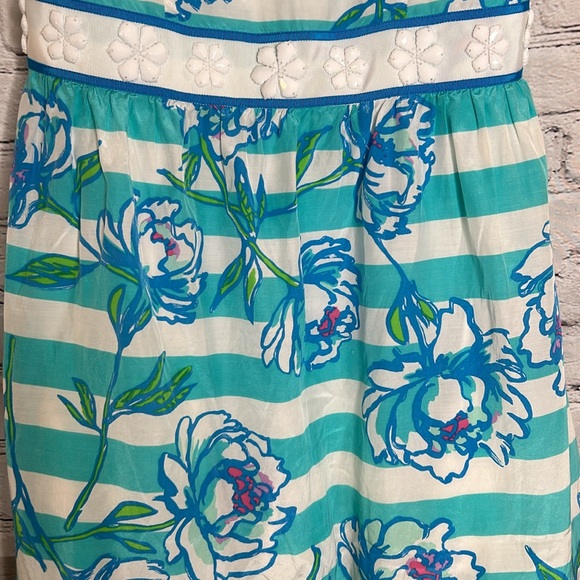 Lilly Pulitzer Shorely Blue Tossing the Line Beaded Silk Blend Langley Dress - Picture 7 of 15
